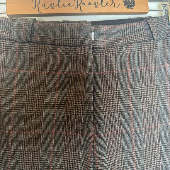 Express Brown Tweed Pants Size M 78 Y2L Mad Men Vibes Secondhand Hot - Picture 10 of 13